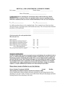 dental and anesthetic consent form