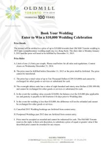 Book Your Wedding Enter to Win a $10,000 Wedding Celebration