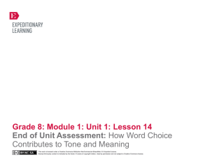 Grade 8: Module 1: Unit 1: Lesson 14 End of Unit Assessment: How