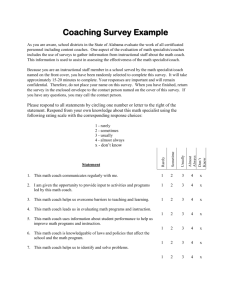 Coaching Survey Math