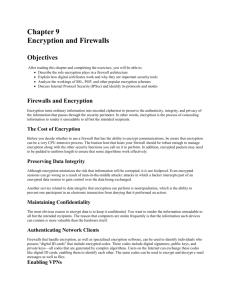 Encryption and Firewalls