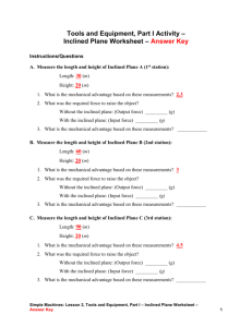 Inclined Plane Worksheet - Answer Key