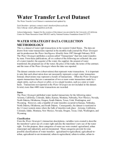Water Transfer Level Dataset - Bren School of Environmental