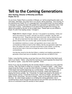 Tell to the Coming Generations (Psalm 78:1-8