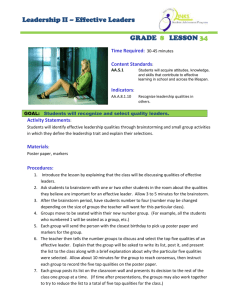 Leadership II – Effective Leaders GRADE 8 LESSON 34 Leadership