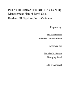 (PCB) Management Plan of Pepsi Cola