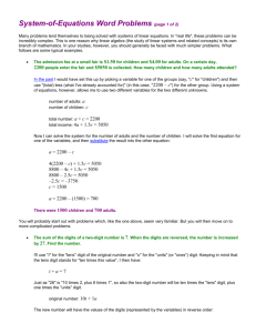 System-of-Equations Word Problems (page 1 of 2)