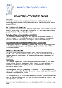 Volunteer Appreciation Award Criteria