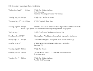 Fall Semester- Important Dates for Cattle