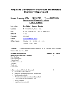 Chem 323 Syllabus - KFUPM Open Courseware