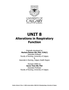 Section 1: Alterations in Respiratory Function
