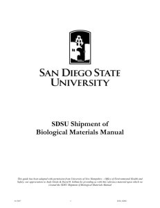 SDSU Shipment of Biological Materials Manual