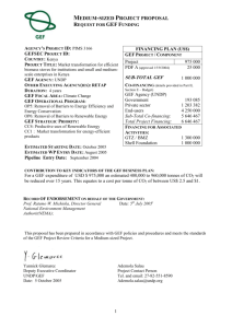 MSP Kenya biomass energy - Global Environment Facility