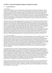 ACTIVE: Aerosol and chemical transport in tropical convection