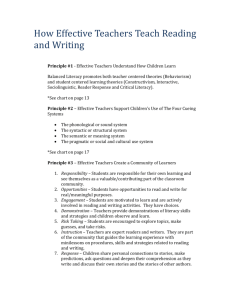 How Effective Teachers Teach Reading and Writing - ci208-su09