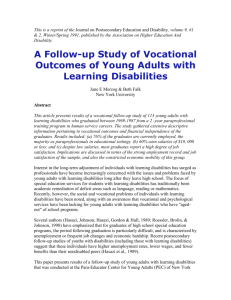 A Follow-up Study of Vocational Outcomes of Young