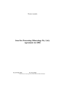 Iron Ore Processing (Mineralogy Pty. Ltd.) Agreement Act 2002