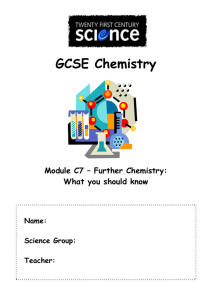Module C6 – Chemical Synthesis