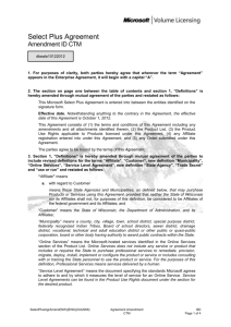 Microsoft Select-Plus Agreement AMENDMENT(terms