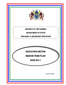 The Gambia Education Sector Medium term Plan 2008-2012