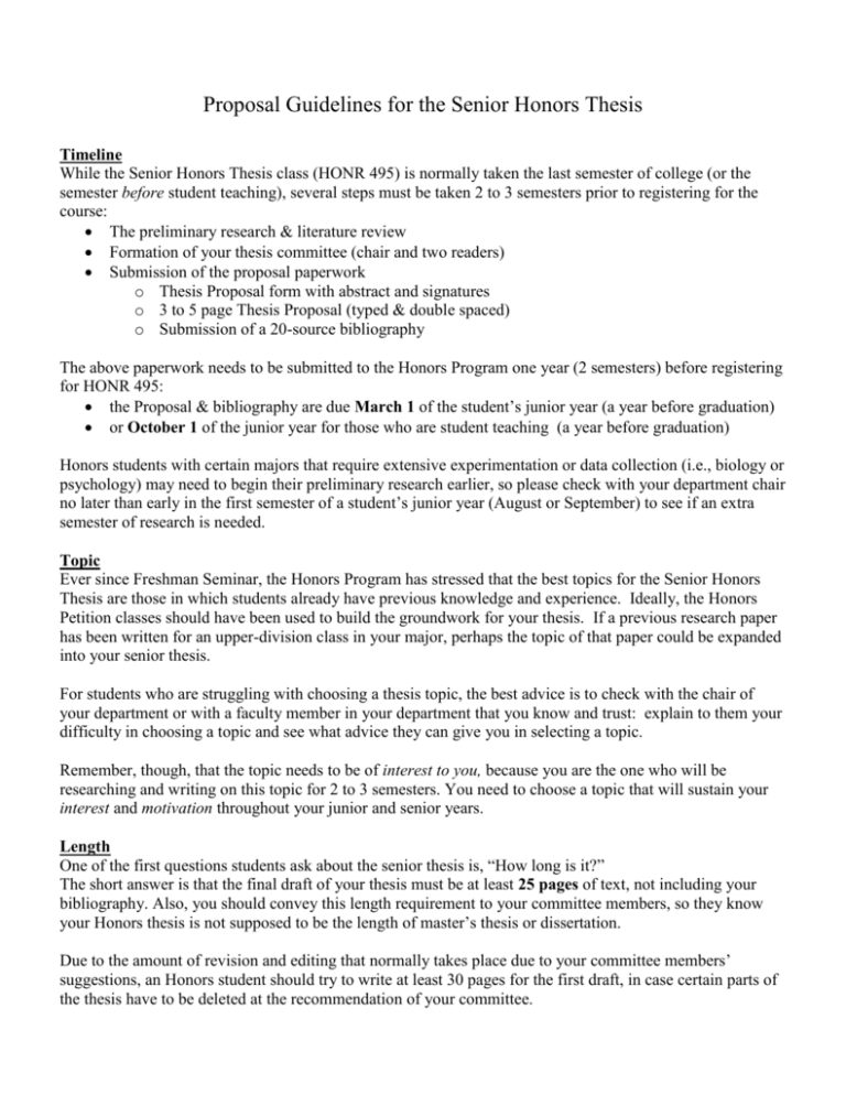 honors thesis guide csu