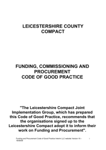 LEICESTERSHIRE COUNTY COMPACT