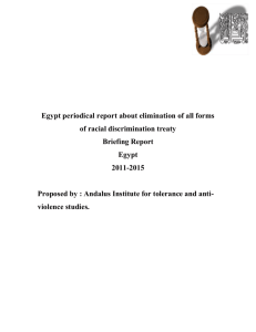 Egypt periodical report about elimination of all forms of racial