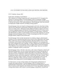 CCCC STATEMENT ON SECOND LANGUAGE WRITING AND