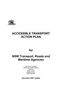 Accessible Transport Action Plan for NSW Transport, Roads and