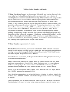 Eating Disorders and Suicide - The Massachusetts Coalition for