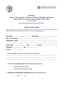 application form - Dielectrics Research Group