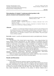 Determination of vitamin C in pharmaceutical products with physico
