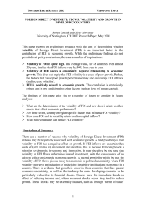 foreign direct investment: flows, volatility and growth in developing