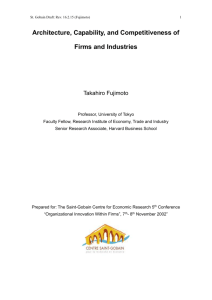 Architecture, Capability, and Competitiveness of Firms and Industries