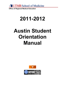 Austin Orientation Manual - University of Texas Medical Branch