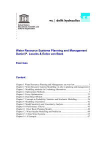 Exercises for Water Resource Systems Planning and Management