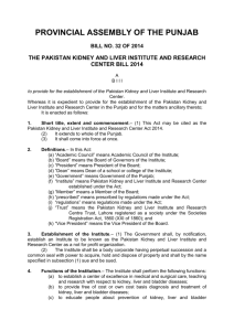 The Pakistan Kidney and Liver Institute and Research Center Act 2014