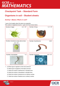 GCSE (9-1) Mathematics, Organisms in soil