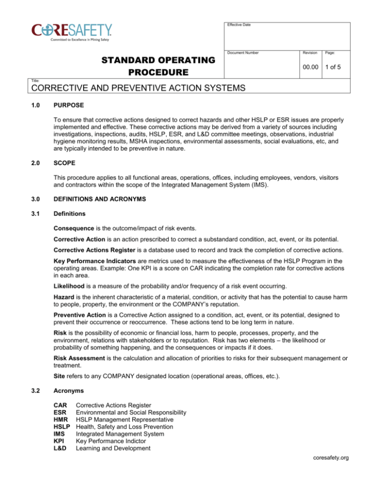 effective-date-standard-operating-procedure-document