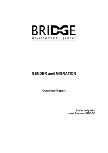 GENDER AND MIGRATION - Bridge - Institute of Development Studies