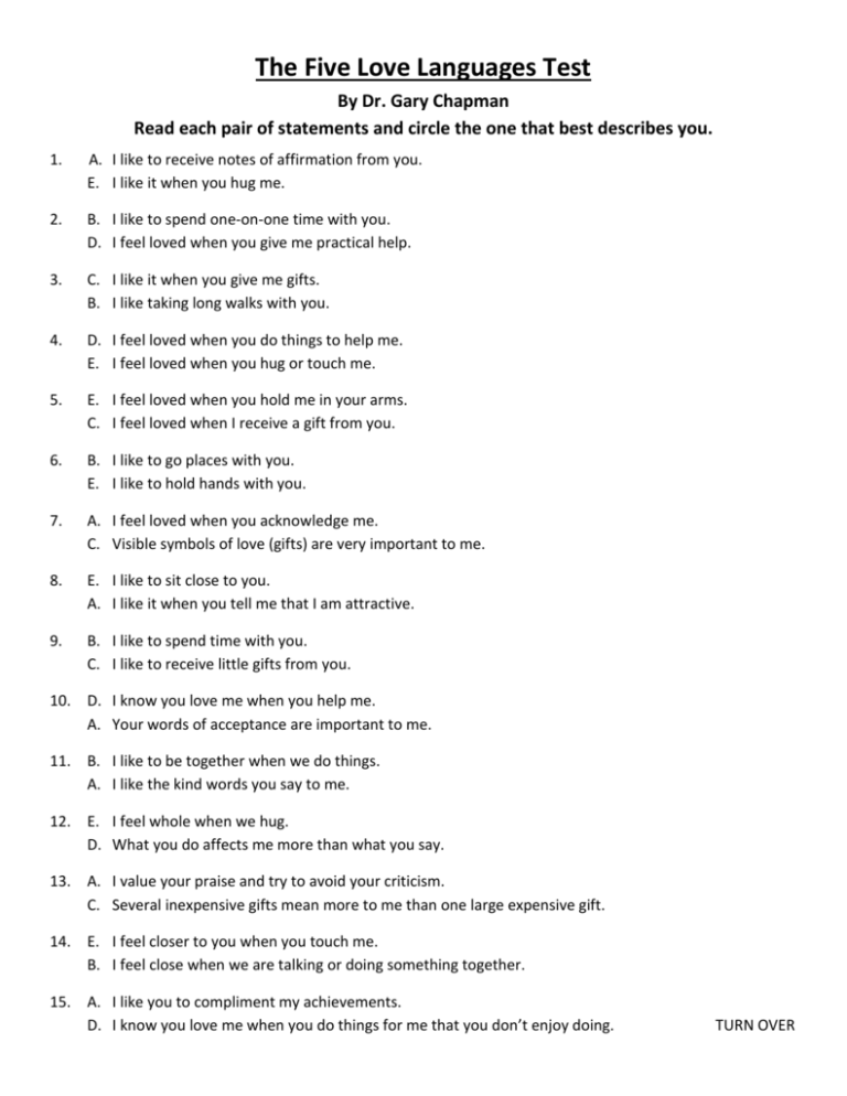 Giving Love Language Quiz DaniyaHasika