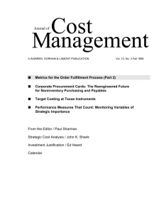 Metrics for the Order Fulfillment Process