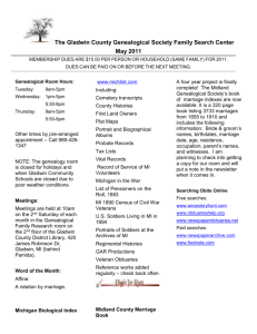 GCGS Newsletter May 2011 - Gladwin County Genealogical Society