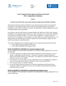 Coast Capital Savings Depression Research Fund