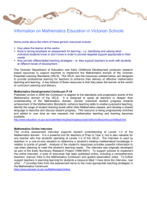 Information on Mathematics Education in Victorian Schools