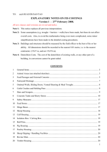 Explanatory Notes on FIS Costings