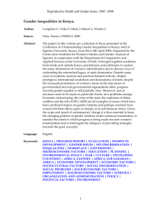 TI: Gender inequalities in Kenya