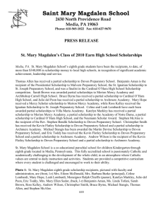 St. Mary Magdalen`s Class of 2010 Earn High School Scholarships