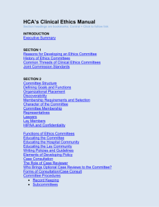 HCA`s Clinical Ethics Manual