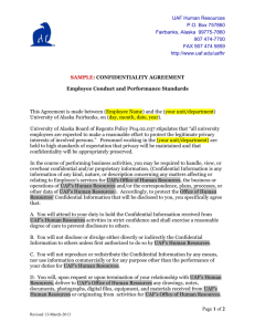 UAF HR Confidentiality Agreement -- Template
